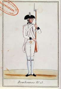 Voják pluku de Bourbonnois, kolem roku 1780 od French School