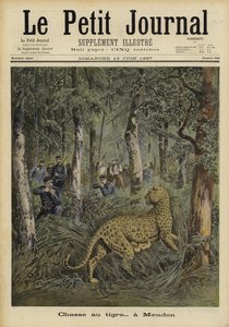Vojáci lovící uprchlého tygra, Meudon, Francie, 1897