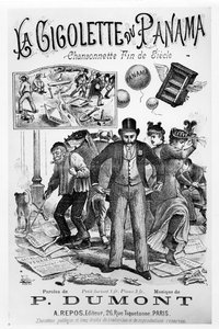 Songsheet pro La Gigolette du Panama související s aférou Panama, konec 19. století od French School