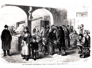 Soup Kitchen v Paříži, c. 1860 od French School
