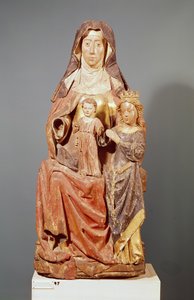 Svatá Anna, panna s dítětem, 15.-16. století (polychromované dřevo)