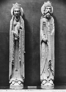 Svatá Klotylda a Klovis I., z kostela Notre-Dame v Corbeil (sádrový odlitek) (viz také 383112, 383113) od French School