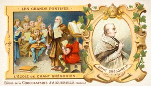Řehoře Velikého a škola gregoriánského chorálu (chromolitu). od French School