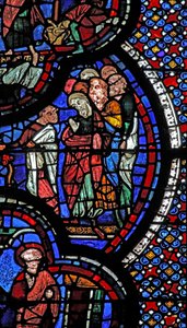 St John window: Oživuje ženu (w48) od French School
