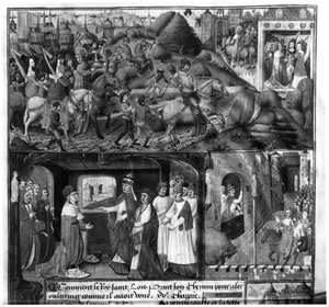 St. Louis (1214-70) Odjezd na křížovou výpravu od French School