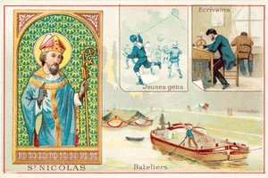 Svatý Mikuláš (chromolitho) od French School
