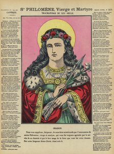 Svatá Filoména, panna a mučednice (barevná litografie) od French School