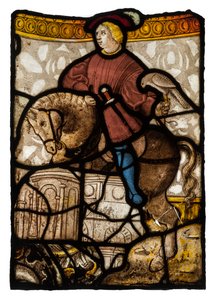 Svatý Thibault z Provins, cca 1500-15 (čiré, barvené, malované, barevné sklo a olovo) od French School