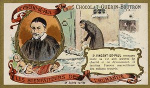 Svatý Vincent de Paul, francouzský kněz (chromolitho) od French School