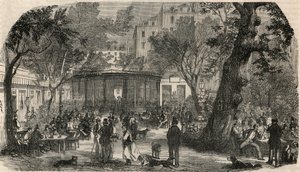Známka Cheval Blanc v Paříži v 19. století – rytina v „Tableau-de-Paris““ od Edmonda Texiera 1852 od French School