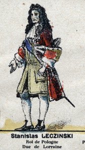 Stanislas I. Leszczynski (1677-1766), vévoda z Lotrinska a Bar, král Polonů. V „Galeriede Králové a královny Francie a slavné postavy z let 1643 až 1895““ Epinal. od French School