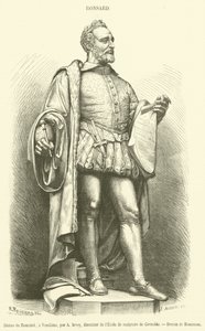 Socha Ronsarda, ve Vendome (rytina) od French School