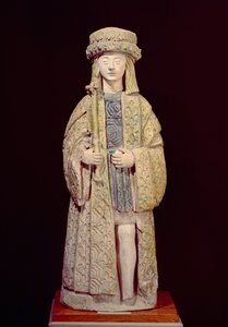 Socha svatého Ludvíka (1214-70), konec 15. nebo začátek 16. století (glazovaná terakota)