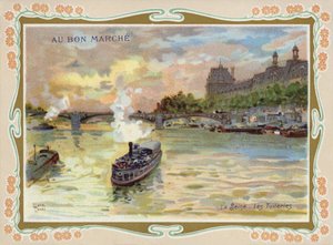 Parní čluny na řece Seině, Paříž od French School