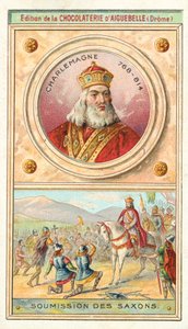 Podřízení Sasů Karlu Velikému, 785 (chromolitho) od French School