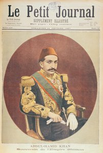 Sultan Abd al-Hamid Khan II (1842-1918) panovník Osmanské říše, z Le Petit Journal, 21. února 1897 od French School