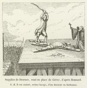 Torment of Desrues, kolo na Place de Greve, po Bonnardovi od French School