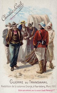 Vzdání se sloupu Pieta Cronje Britům, Paardeberg, březen 1900 (chromolitho) od French School