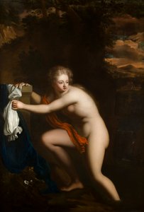 Susannah at her Bath, cca 1600-99 (olej na plátně) od French School