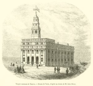 Chrám mormon de Nauvoo (rytina) od French School