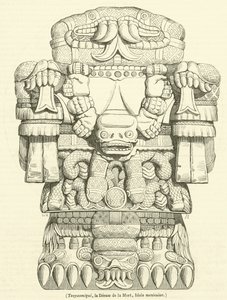 Teo Yaomiqui, bohyně smrti, mexický idol (rytina) od French School