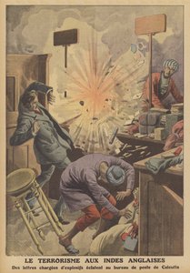Terorismus v britské Indii (barevné litho) od French School