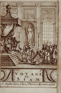 Thajští velvyslanci přijatí v Paříži Ludvíkem XIV., frontispis k Cestě do Siamu od Guye Tacharda, 1688 od French School