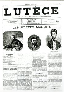 The Accursed Poets, přední strana novin Lutece, 1884