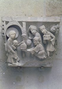 Klanění tří králů, původní hlavní město z hlavní lodi katedrály od French School
