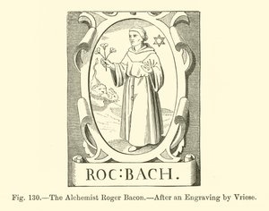 Alchymista Roger Bacon (rytina) od French School