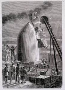 The Arrival of the Projectile at Stone-Hill - in „From Earth to Moon“ od Julese Verna od French School