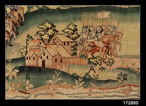 Bitva u Jarnacu, setkání dvou armád 13. března 1569 (detail) od French School
