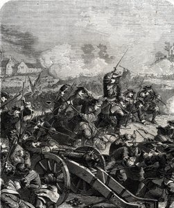 Bitva o Landen nebo Neerwinden byla svedena v dnešní Belgii dne 29. července 1693 během devítileté války (rytina) od French School
