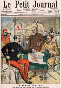 Búrská delegace přijatá generálem Josephem Simonem Gallienim (1849-1916) na Madagaskaru, obálka barevné přílohy Le Petit Journal č. 625, 9. listopadu 1902 od French School