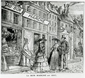 Bon Marché Shop v rue du Bac, Paříž v roce 1847 od French School