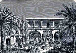 The Court of the Mexico Museum, od The Ancient Cities of the New World, Claude-Joseph-Desire Charnay, pub. 1887 od French School