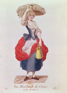 The Cream Seller (barevné gravírování) od French School