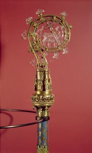 Crozier abatyší z cisterciáckého kláštera Abbaye du Lys (stříbro zlacené a křišťál) od French School