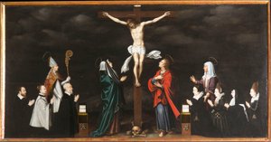 Ukřižování, portréty dárců. Triptych Auberyho od French School