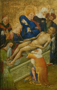 The Entombment of Christ, c.1410-15 (malba na dřevěné desce) od French School
