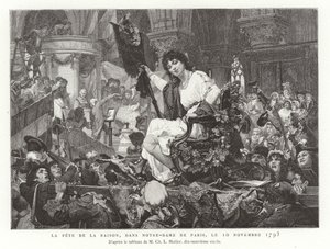 Festival rozumu v Notre Dame de Paris, 10. listopadu 1793 od French School