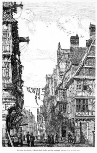Frankfurt Judengasse, kolem 1860-70 od French School