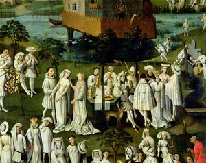 Zahrada lásky na dvoře Filipa Dobrého, v zahradách Chateau de Hesdin v roce 1431 (detail 32980) od French School
