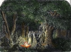 Galové a jejich kněží nebo druidové (rytina) 1864 od French School