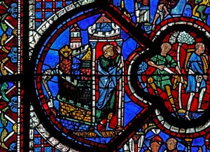 Das Fenster des barmherzigen Samariters: Ein Mann verlässt Jerusalem von French School