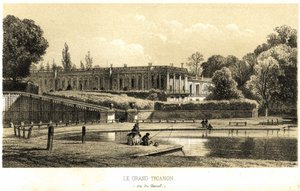 Grand Trianon, při pohledu z kanálu ve Versailles v roce 1857. od French School