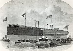 The Great Eastern, ilustrace z Le Nouvel Illustre, 1867 od French School