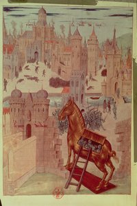 "Dějiny Tróje", Raoul Lefevre (tisk) od French School