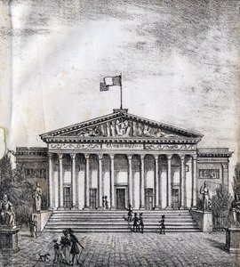 Poslanecká sněmovna - "Abeceda malebná des Monumens de Paris" kolem roku 1840 (rytina) od French School
