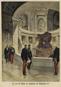 Král Siamu na návštěvě hrobky Napoleona I., Paříž, 1897 od French School